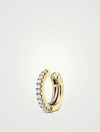 18K Gold Eternity Tash Cuff Earring With Diamonds