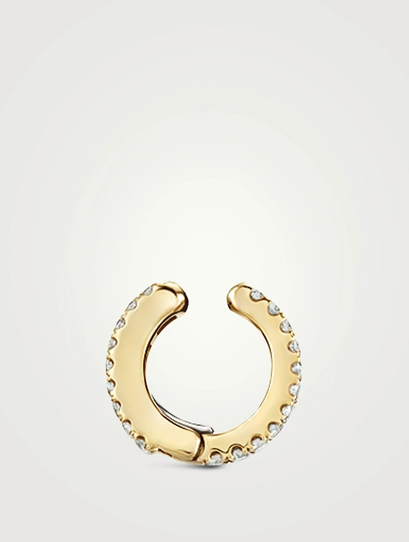18K Gold Eternity Tash Cuff Earring With Diamonds