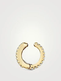 18K Gold Eternity Tash Cuff Earring With Diamonds