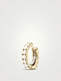 14K Gold Pearl Eternity Tash Cuff Earring With Pearls