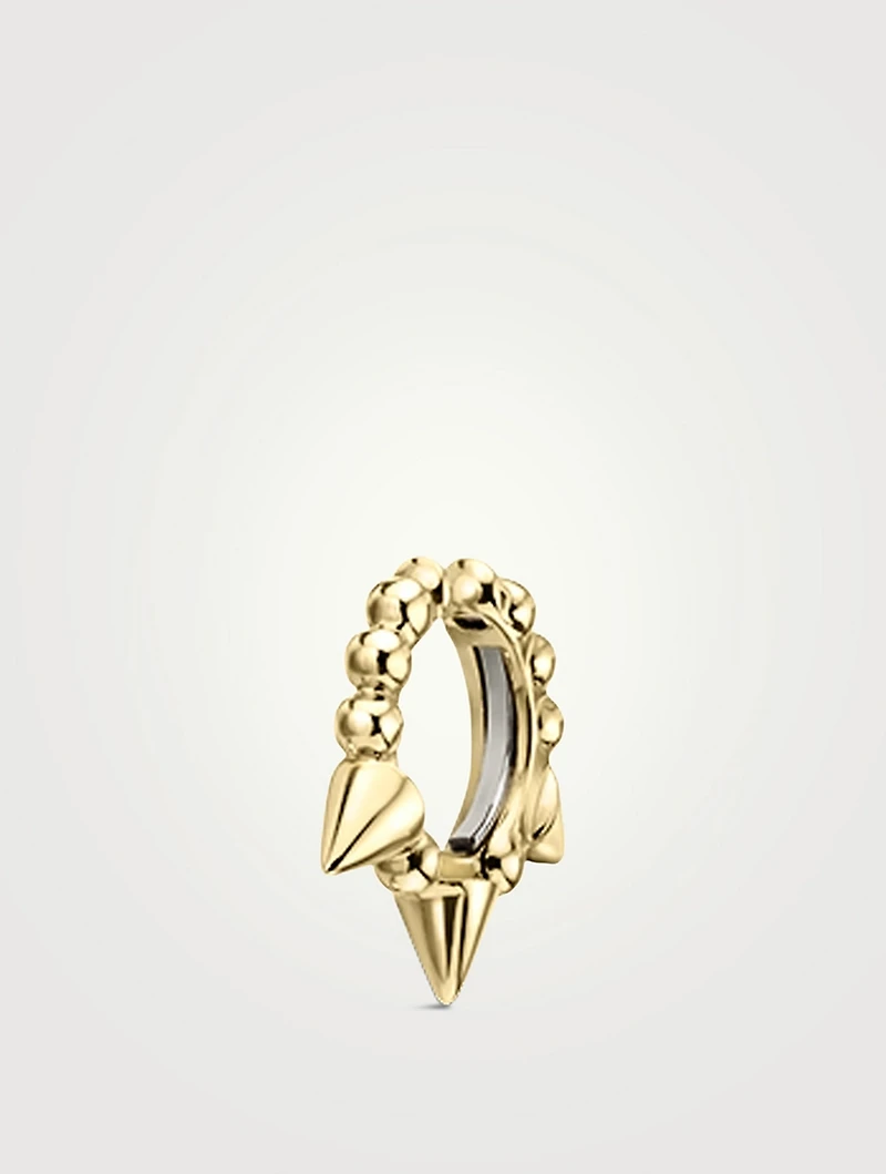 14K Gold Granulated Triple Short Spike Tash Cuff Earring