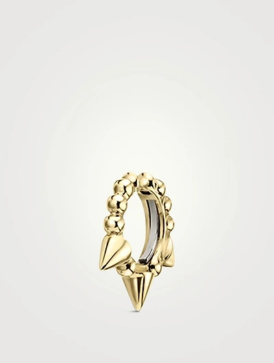 14K Gold Granulated Triple Short Spike Tash Cuff Earring