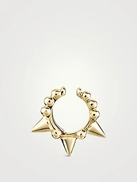 14K Gold Granulated Triple Short Spike Tash Cuff Earring