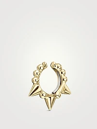 14K Gold Granulated Triple Short Spike Tash Cuff Earring