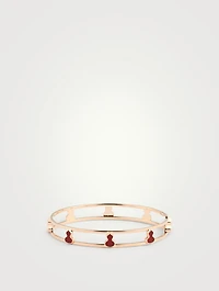 Wulu 18K Rose Gold Bangle With Red Agate