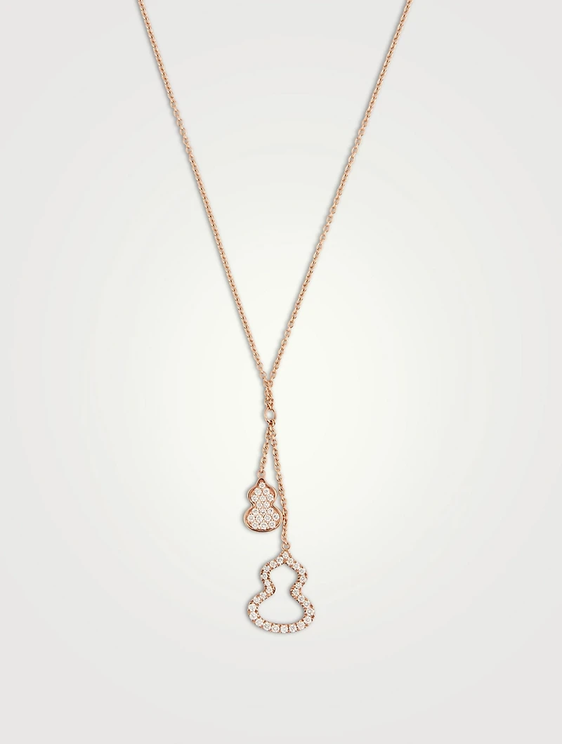 Petite Wulu 18K Rose Gold Necklace With Diamonds And Mother-Of-Pearl