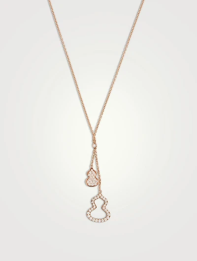 Petite Wulu 18K Rose Gold Necklace With Diamonds And Mother-Of-Pearl