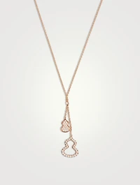 Petite Wulu 18K Rose Gold Necklace With Diamonds And Mother-Of-Pearl