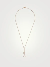 Petite Wulu 18K Rose Gold Necklace With Diamonds And Mother-Of-Pearl