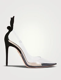 Bow Tie PVC And Suede Pumps