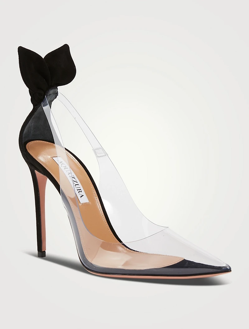 Bow Tie PVC And Suede Pumps