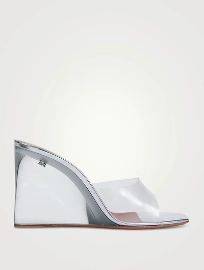 Lupita Glass Clear PVC Wedge Mules
