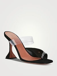 Paloma Suede Heeled Sandals With Crystals