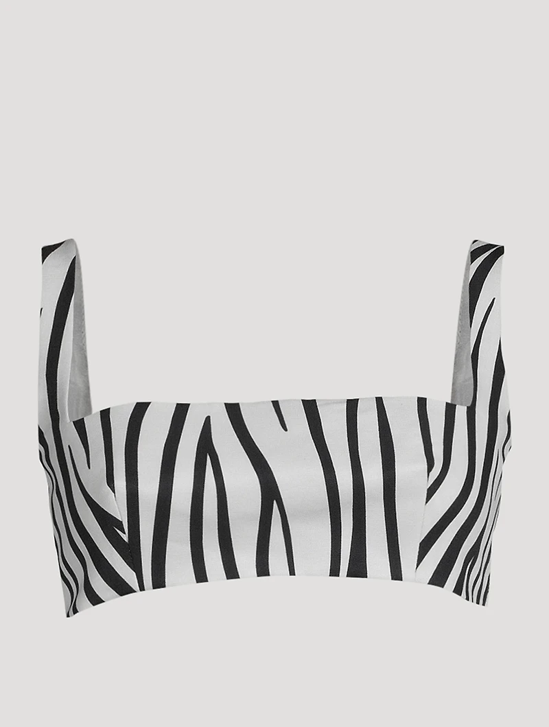 Faille Crop Top Zebra 1966 Print