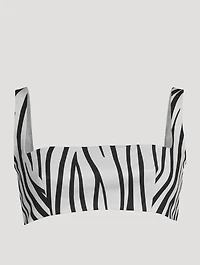 Faille Crop Top Zebra 1966 Print