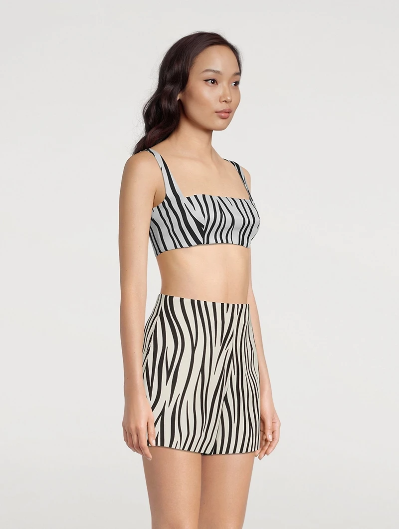 Faille Crop Top Zebra 1966 Print
