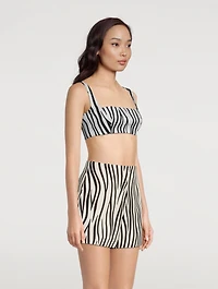 Faille Crop Top Zebra 1966 Print