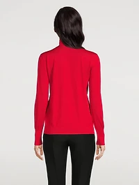 V-Neck Sweater With Scarf