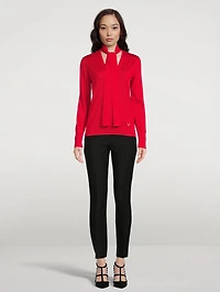 V-Neck Sweater With Scarf