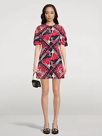 Silk Mini Dress Bandana Print