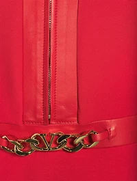VLOGO Chain Wool And Silk Mini Dress