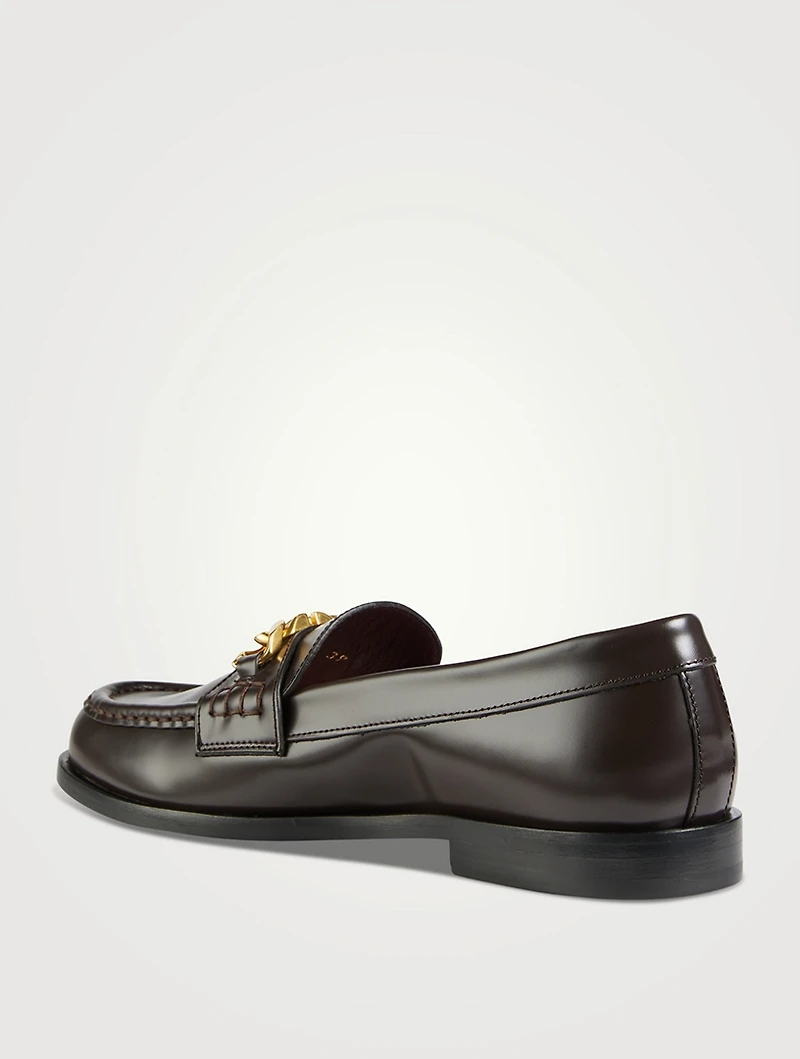 VLOGO Chain Leather Loafers