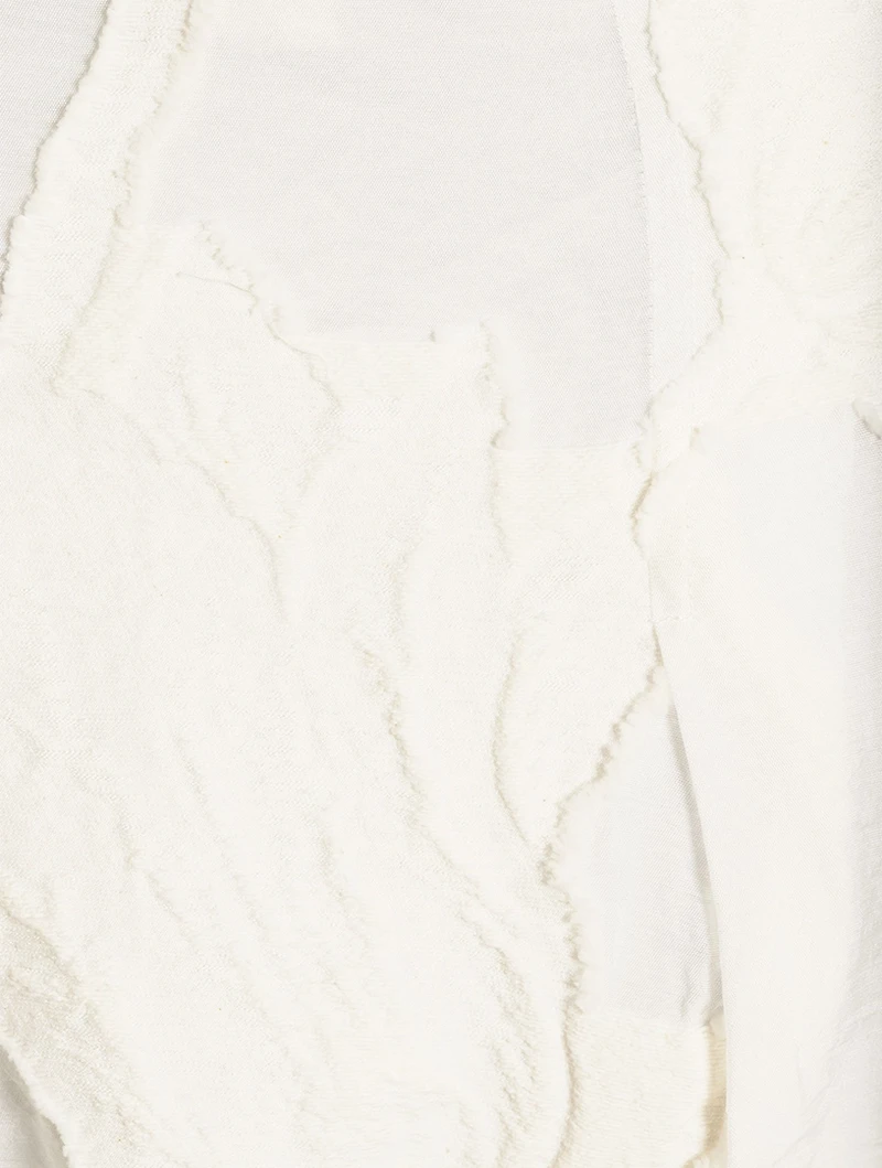 Chrysanthemum-Appliqué A-Line Skirt