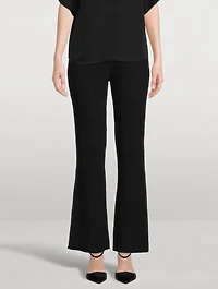 Rib-Knit Flared Pants