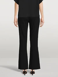 Rib-Knit Flared Pants