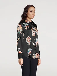 Silk Shirt Ikate Floral Print