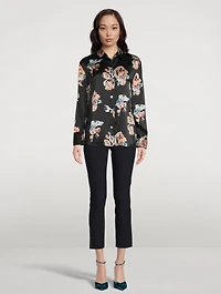 Silk Shirt Ikate Floral Print