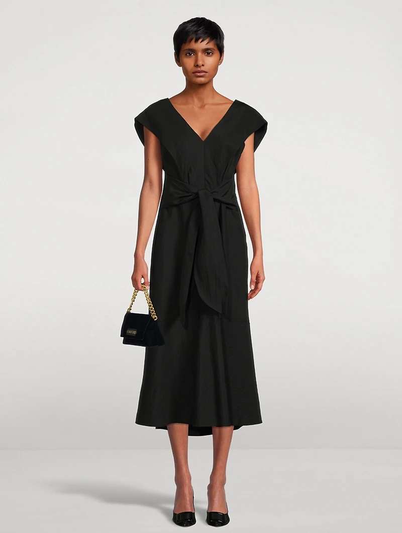 Tie-Back Midi Dress