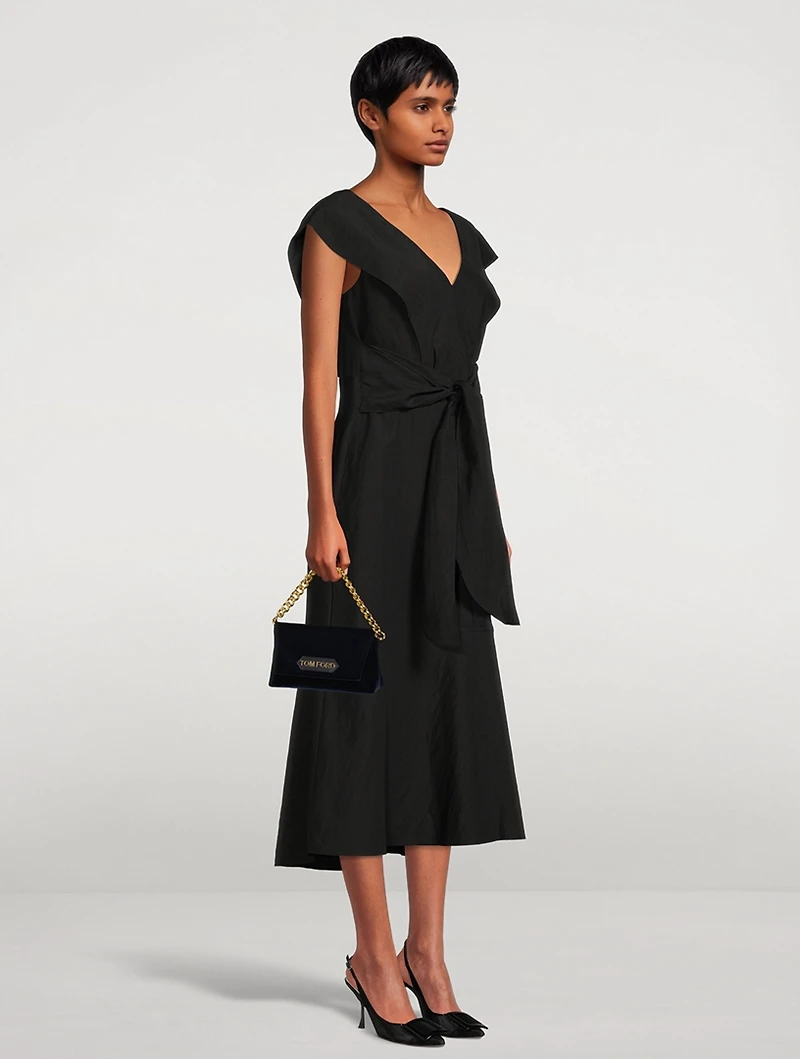 Tie-Back Midi Dress