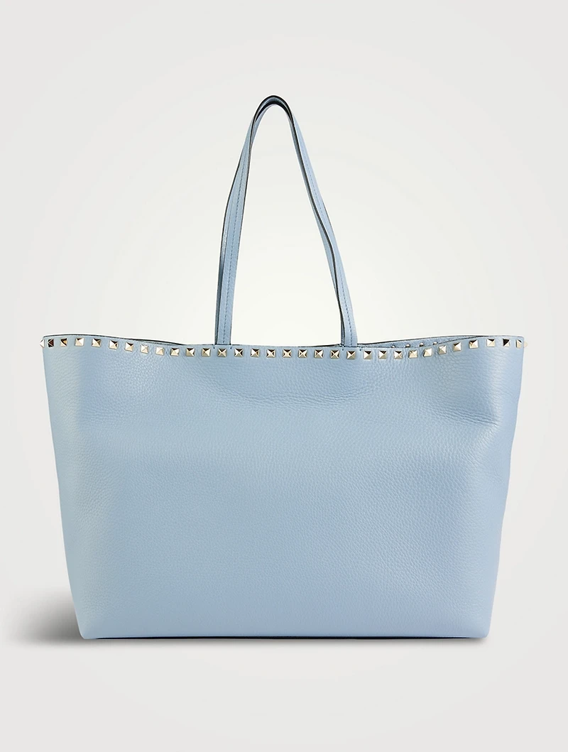 Rockstud Leather Tote Bag