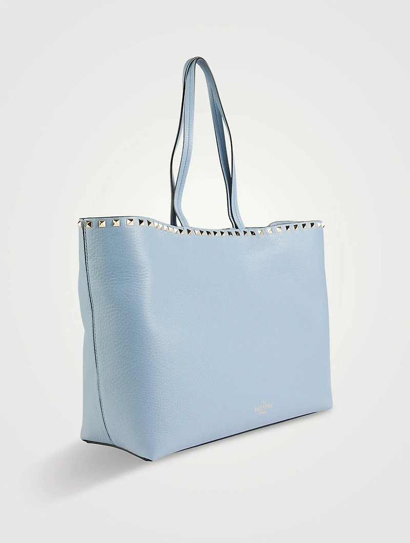 Rockstud Leather Tote Bag
