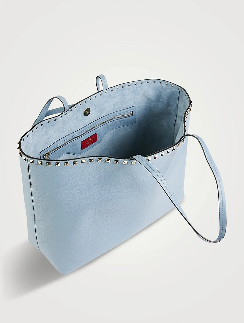 Rockstud Leather Tote Bag