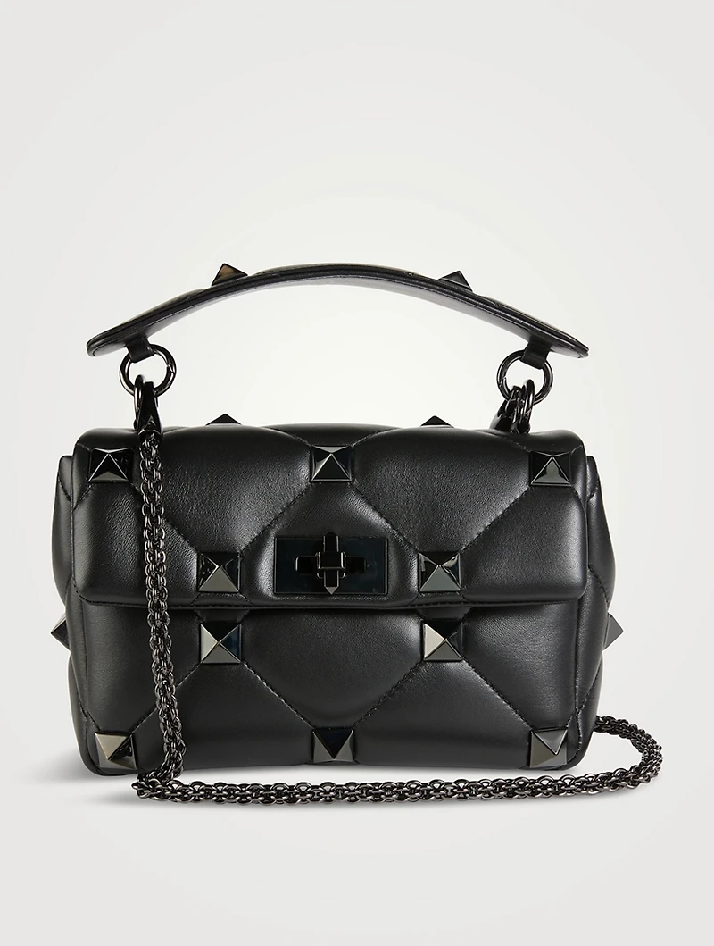 Medium Roman Stud Leather Shoulder Chain Bag