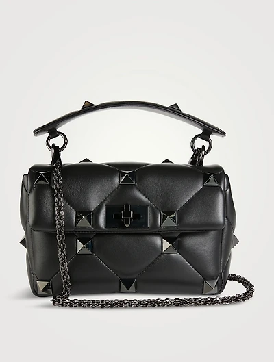 Medium Roman Stud Leather Shoulder Chain Bag