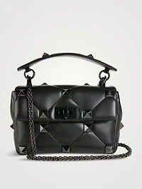 Medium Roman Stud Leather Shoulder Chain Bag