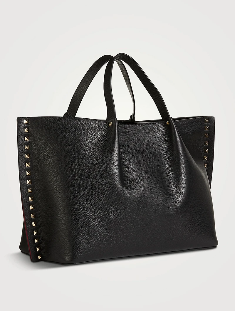 Rockstud Leather Tote Bag