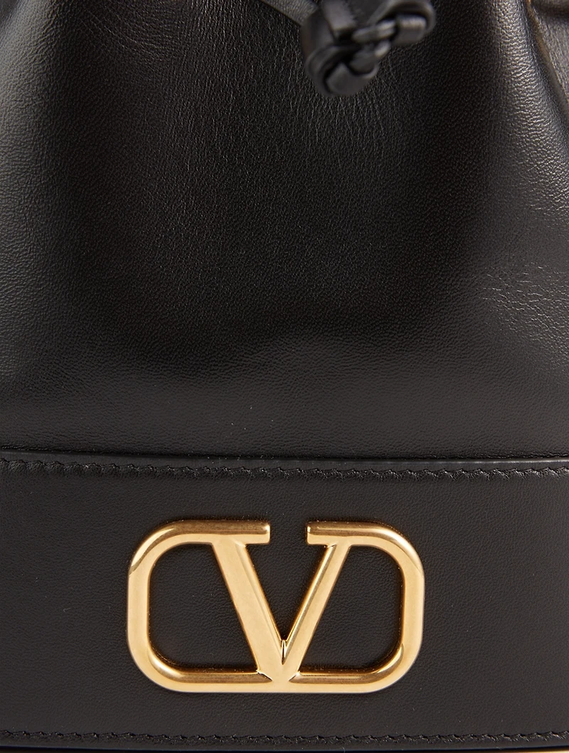 VLOGO Leather Bucket Bag