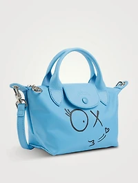 Longchamp x André XS Le Pliage Top Handle Bag