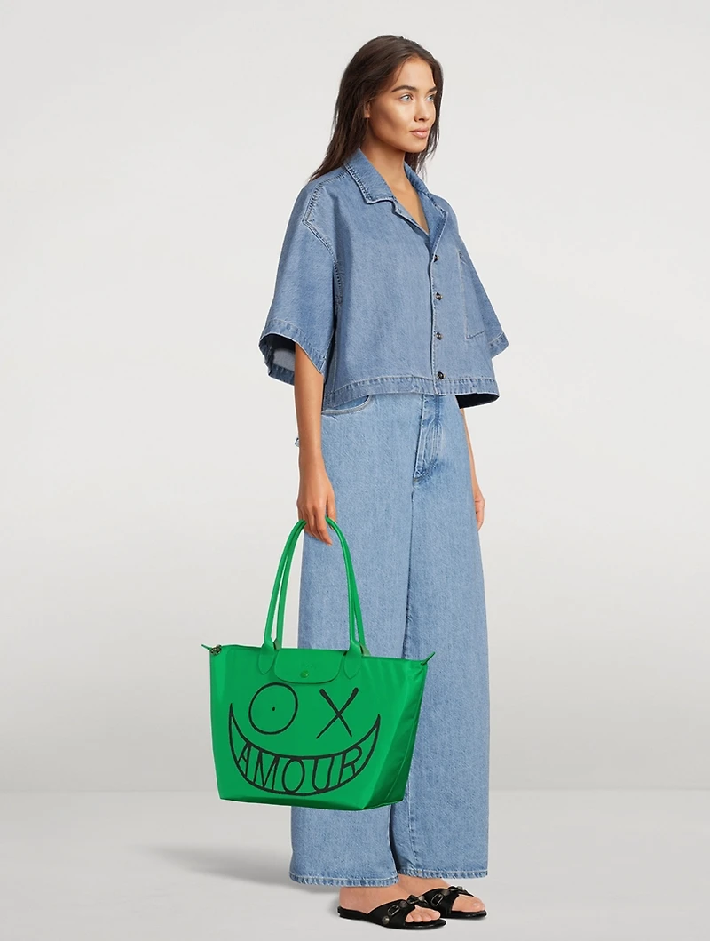 Longchamp x André Large Le Pliage Shoulder Bag