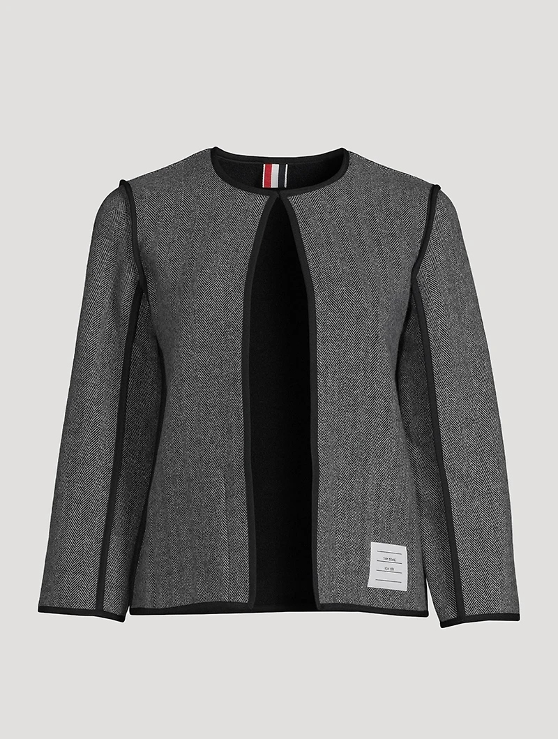 Reversible Herringbone Cardigan