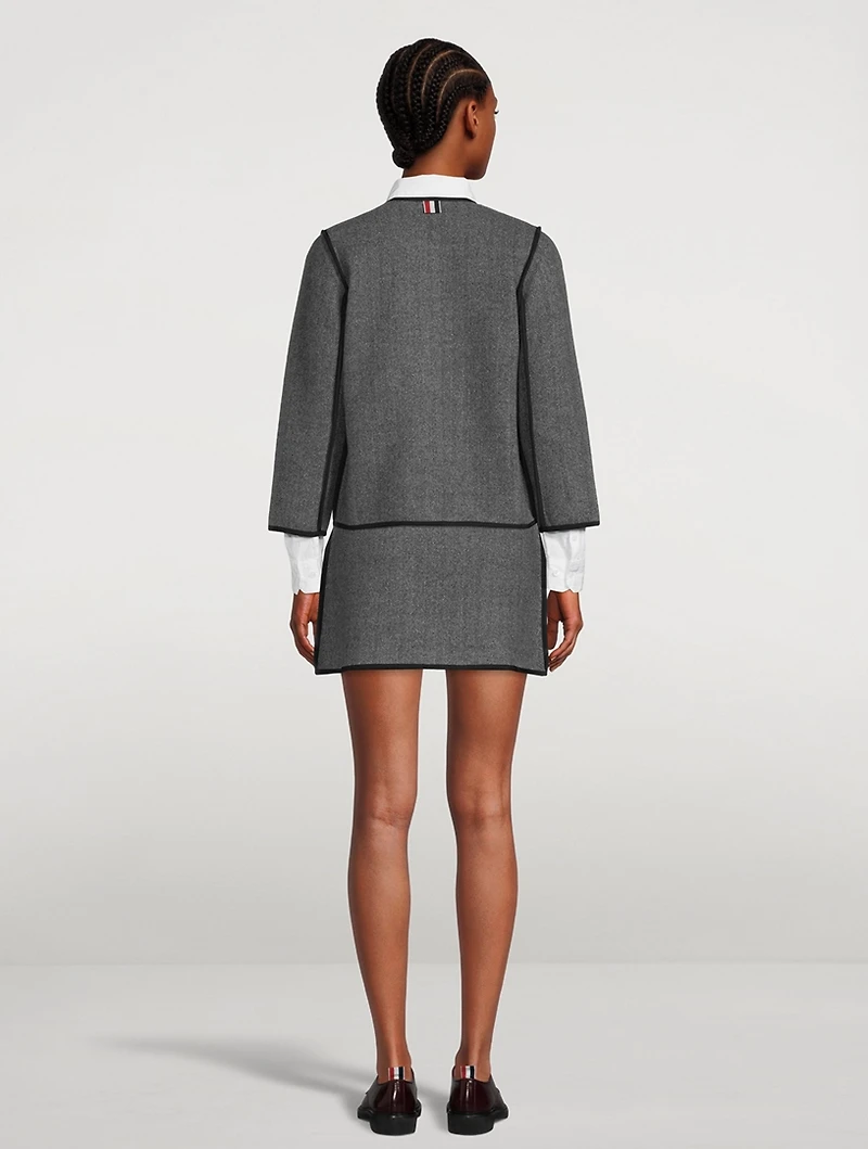 Reversible Herringbone Cardigan