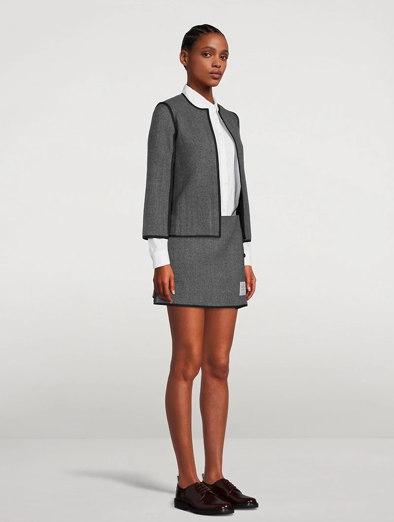 Reversible Herringbone Cardigan