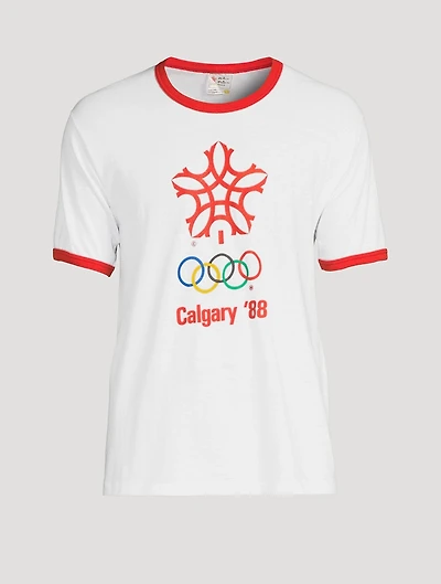 VINTAGE Calgary '88 Olympics Ringer T-Shirt