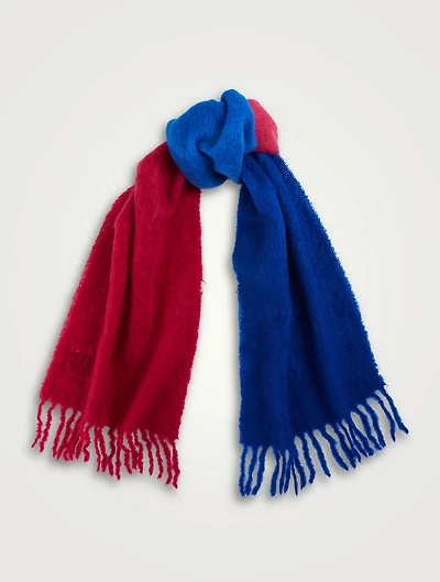 Mohair Gradient Fringed Scarf