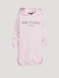 Kids Cotton Hoodie Dress With Logo