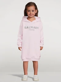 Kids Cotton Hoodie Dress With Logo
